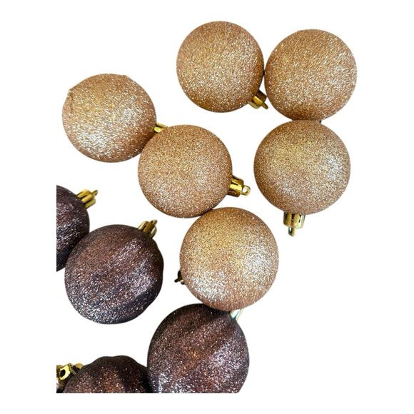 26 Shatterproof 2.25" Christmas Tree Ornaments Gold Cheetah Glitter Assortment - Picture 7 of 7